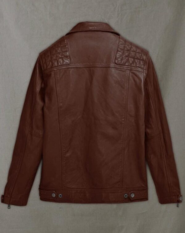 Brown Genuine Biker Leather jacket - Image 4