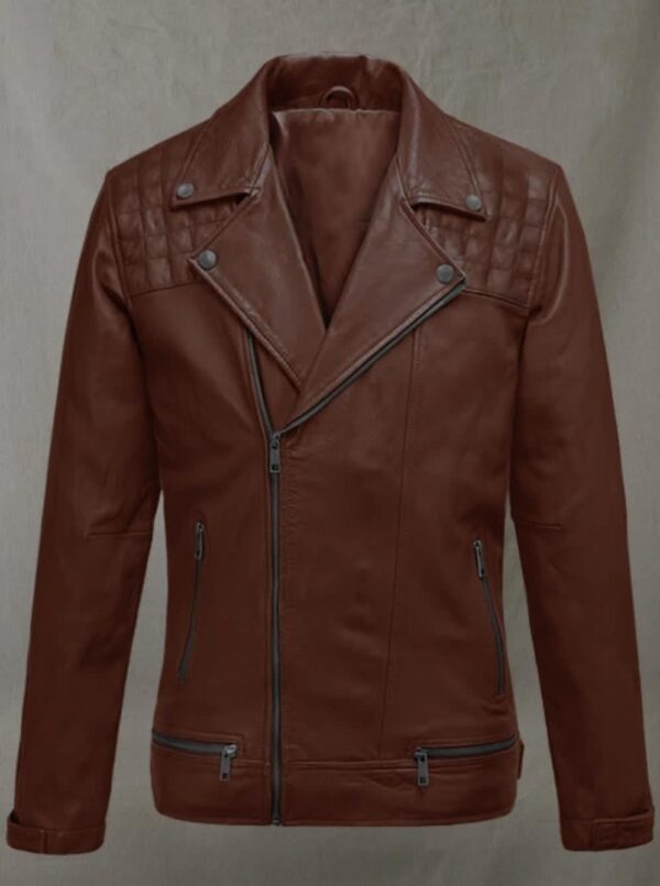 Brown Genuine Biker Leather jacket